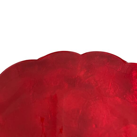 Neiman Marcus Red Round Capiz Shell Placemats 14in Set of 4 $190 NEW - Picture 9 of 10